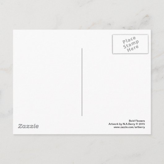 Vette bloemen - zwart en wit briefkaart (Achterkant)