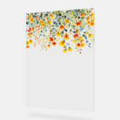 Vette bloemenbruiloft acryl bord (Hoek)