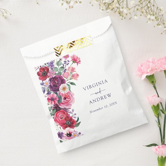 Vette bloemenbruiloft bedankzakje