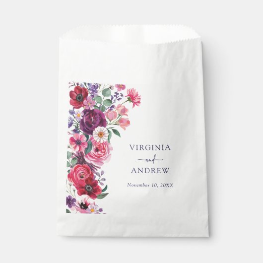 Vette bloemenbruiloft bedankzakje (Voorkant)