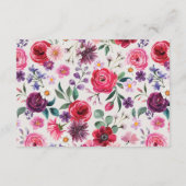 Vette bloemenbruiloft informatiekaartje (Achterkant)