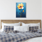 Vette Bloemenkunst met Abstracte Bloemen Canvas Afdruk (Insitu (Slaapkamer))