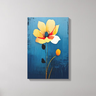Vette Bloemenkunst met Abstracte Bloemen Canvas Afdruk