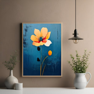 Vette Bloemenkunst met Abstracte Bloemen Perfect Poster