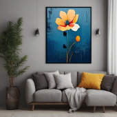 Vette Bloemenkunst met Abstracte Bloemen Perfect Poster