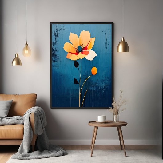Vette Bloemenkunst met Abstracte Bloemen Poster