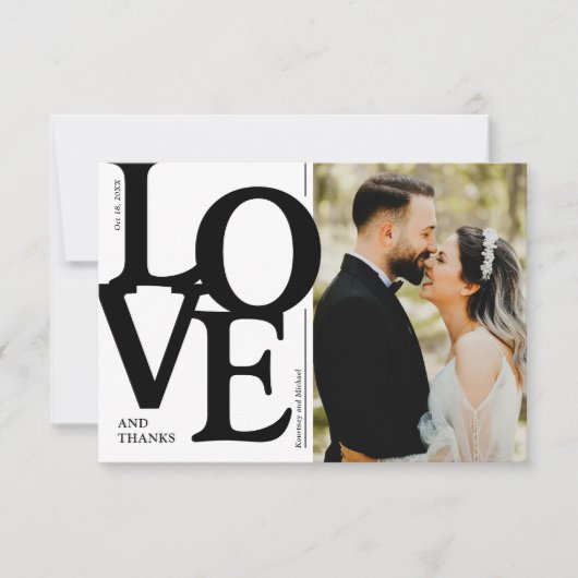 Vette bruiloft foto bruiloft bedankkaart (Voorkant)