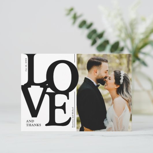 Vette bruiloft foto bruiloft bedankkaart (Staand voorkant)