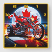 Vette Canadese helikopter onder een volle maan Vierkante Klok (Voorkant)