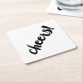 Vette CHEERS! Onderzetters - zwart (Schuin)