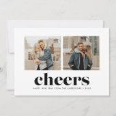 Vette Cheers Two Photo New Year-kaart Feestdagenkaart (Voorkant)