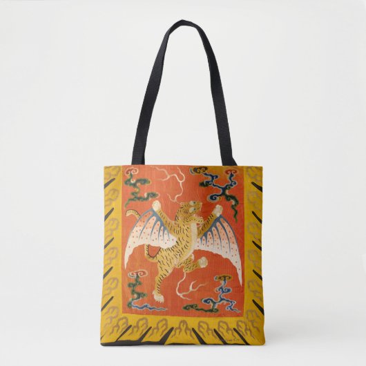 Vette Chinese geeltijger, oranje en geel Tote Bag (Voorkant)