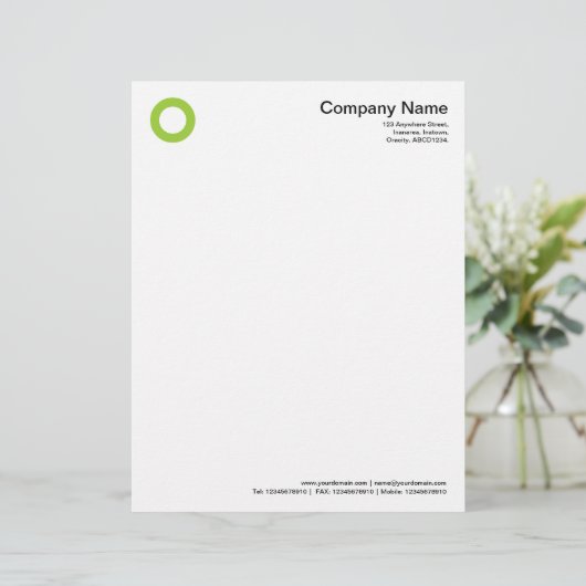 Vette cirkel - Martian Green Briefhoofd (Staand voorkant)