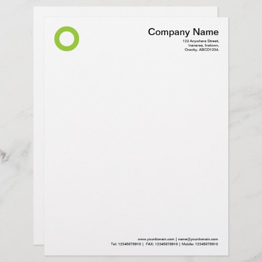 Vette cirkel - Martian Green Briefhoofd (Voorkant / Achterkant)