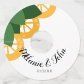 Vette citroenschijven- naam koppel wijnglaslabel (Voorkant)