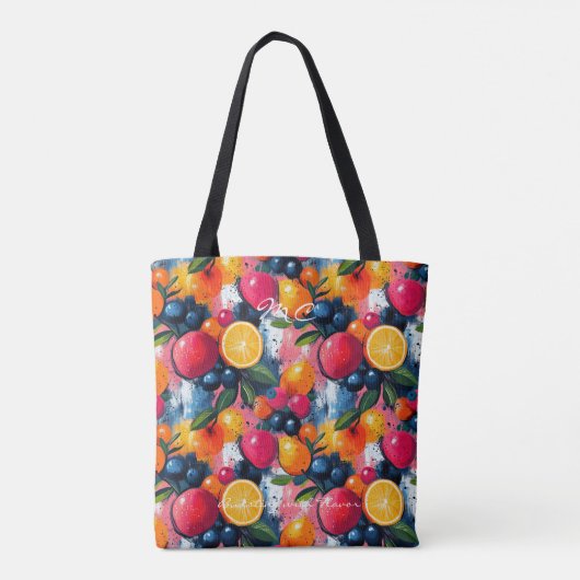 Vette Citrus & Berry Splash Wellness Canvas tas (Achterkant)