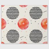 Vette citrus schijf strepen (10) cadeaupapier (Vlak)