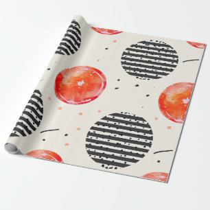 Vette citrus schijf strepen (10) cadeaupapier