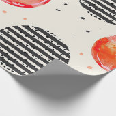 Vette citrus schijf strepen (10) cadeaupapier (Hoek)