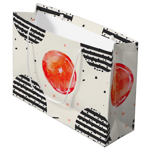 Vette citrus schijf strepen (10) groot cadeauzakje (Voorkant Gekanteld)
