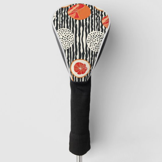 Vette citrus schijf strepen (1) golfheadcover (Voorkant)