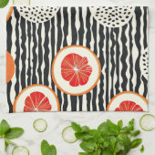 Vette citrus schijf strepen (1) theedoek (Gevouwen)