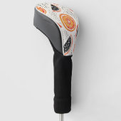 Vette citrus schijf strepen (2) golfheadcover (Schuin)