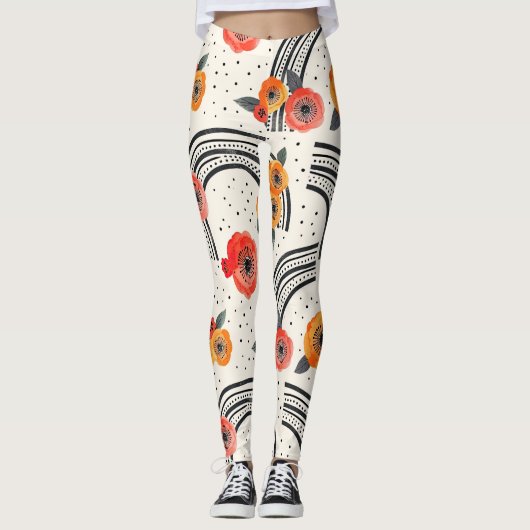 Vette citrus schijf strepen (2) leggings (Voorkant)