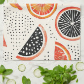 Vette citrus schijf strepen (2) theedoek (Gevouwen)