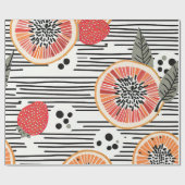 Vette citrus schijf strepen (3) cadeaupapier (Vlak)