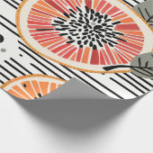 Vette citrus schijf strepen (3) cadeaupapier (Hoek)