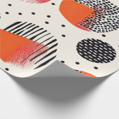 Vette citrus schijf strepen (4) cadeaupapier (Hoek)