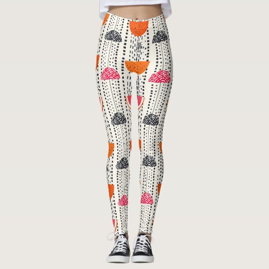 Vette citrus schijf strepen (4) leggings (Voorkant)