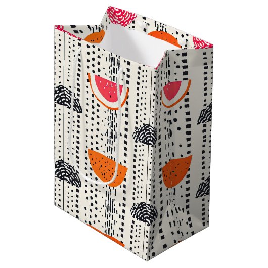 Vette citrus schijf strepen (4) medium cadeauzakje (Voorkant Gekanteld)