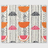 Vette citrus schijf strepen (5) cadeaupapier (Vlak)