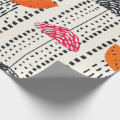 Vette citrus schijf strepen (5) cadeaupapier (Hoek)