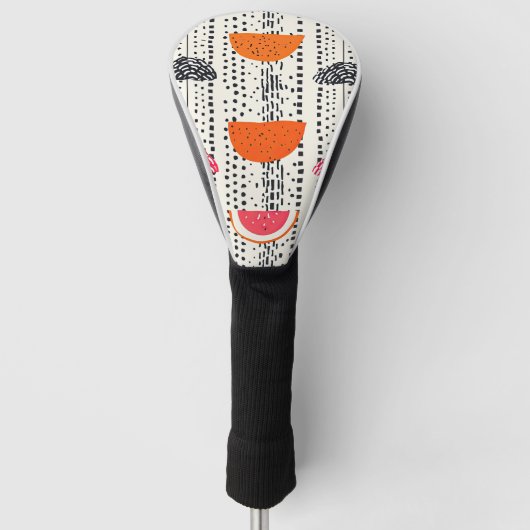 Vette citrus schijf strepen (5) golfheadcover (Voorkant)