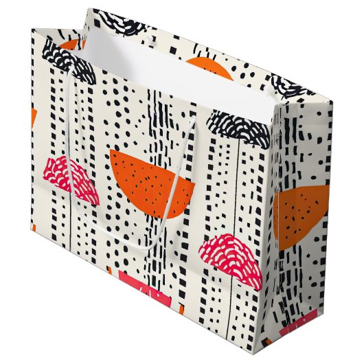 Vette citrus schijf strepen (5) groot cadeauzakje (Voorkant Gekanteld)