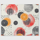 Vette citrus schijf strepen (6) cadeaupapier (Vlak)