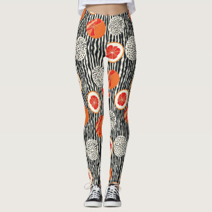 Vette citrus schijf strepen (6) leggings