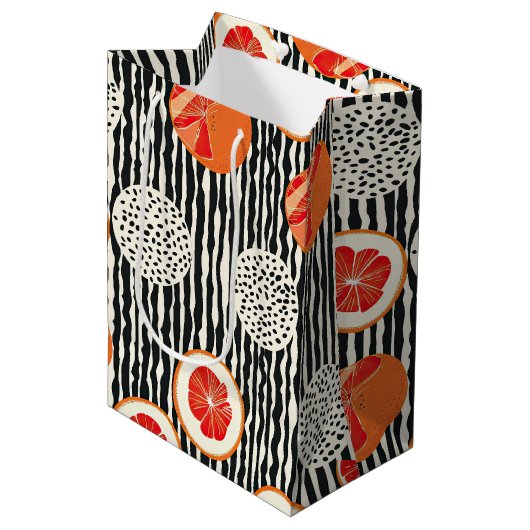Vette citrus schijf strepen (6) medium cadeauzakje (Voorkant Gekanteld)