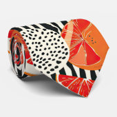 Vette citrus schijf strepen (6) stropdas (Opgerold)