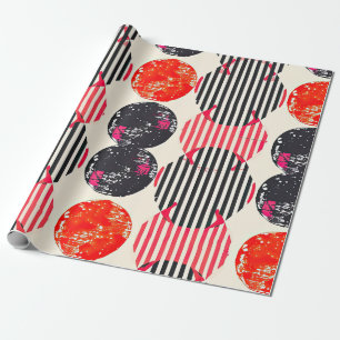 Vette citrus schijf strepen (7) cadeaupapier