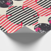 Vette citrus schijf strepen (7) cadeaupapier (Hoek)