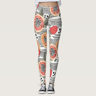 Vette citrus schijf strepen (7) leggings