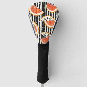 Vette citrus schijf strepen (8) golfheadcover