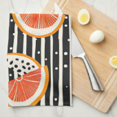 Vette citrus schijf strepen (8) theedoek (Quarter Fold)
