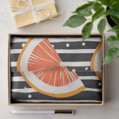 Vette citrus schijf strepen (8) tissuepapier (Geschenk)