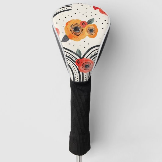 Vette citrus schijf strepen (9) golfheadcover (Voorkant)