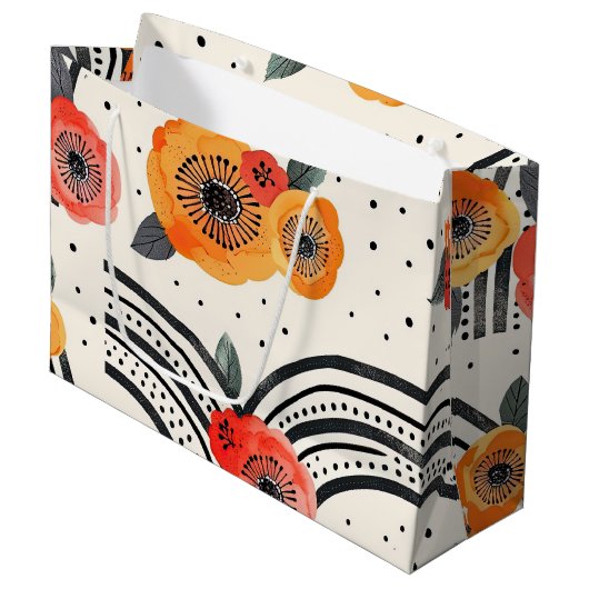 Vette citrus schijf strepen (9) groot cadeauzakje (Voorkant Gekanteld)